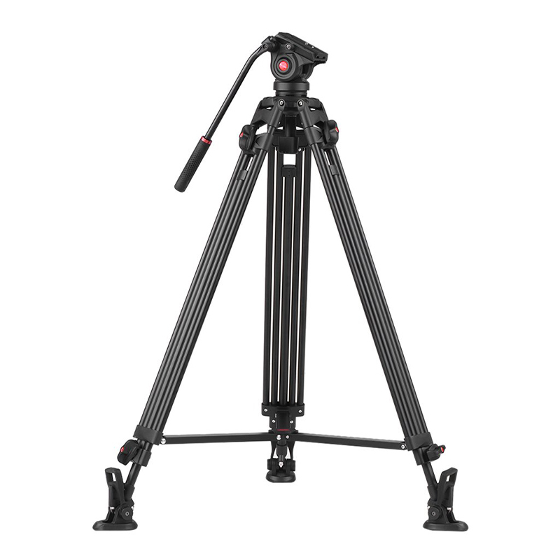 VILTROX VX-18M Treppiede Video 188cm Per DSLR E Videocamera – Testa Fluida, Carico 12kg, Lega Alluminio