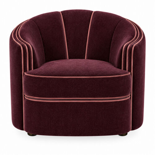 Park Avenue Chair Wine with Dusty Rose Trim