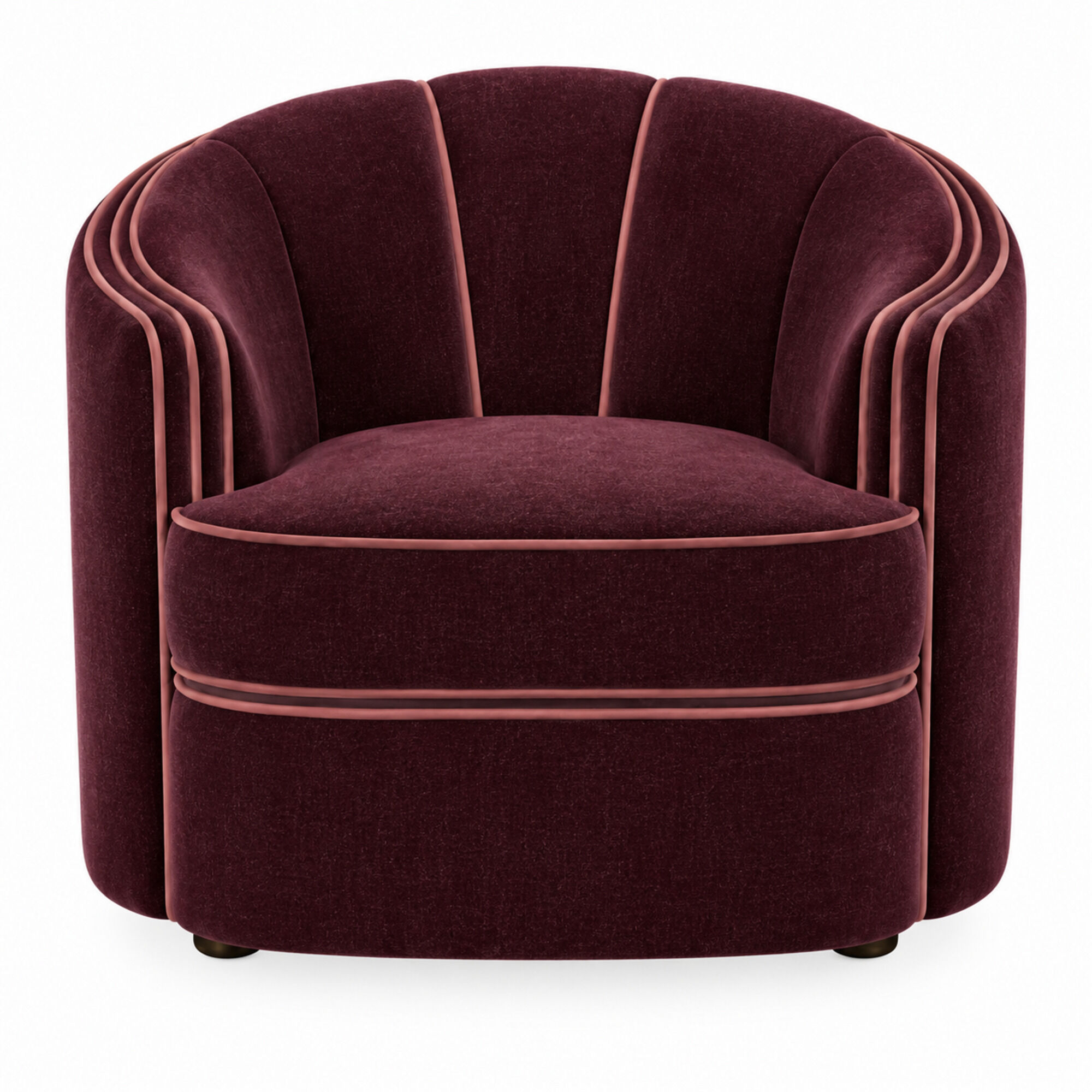 Park Avenue Chair Wine with Dusty Rose Trim