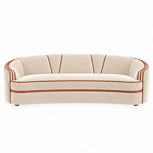 Park Avenue Sofa Cream with Terracotta Trim