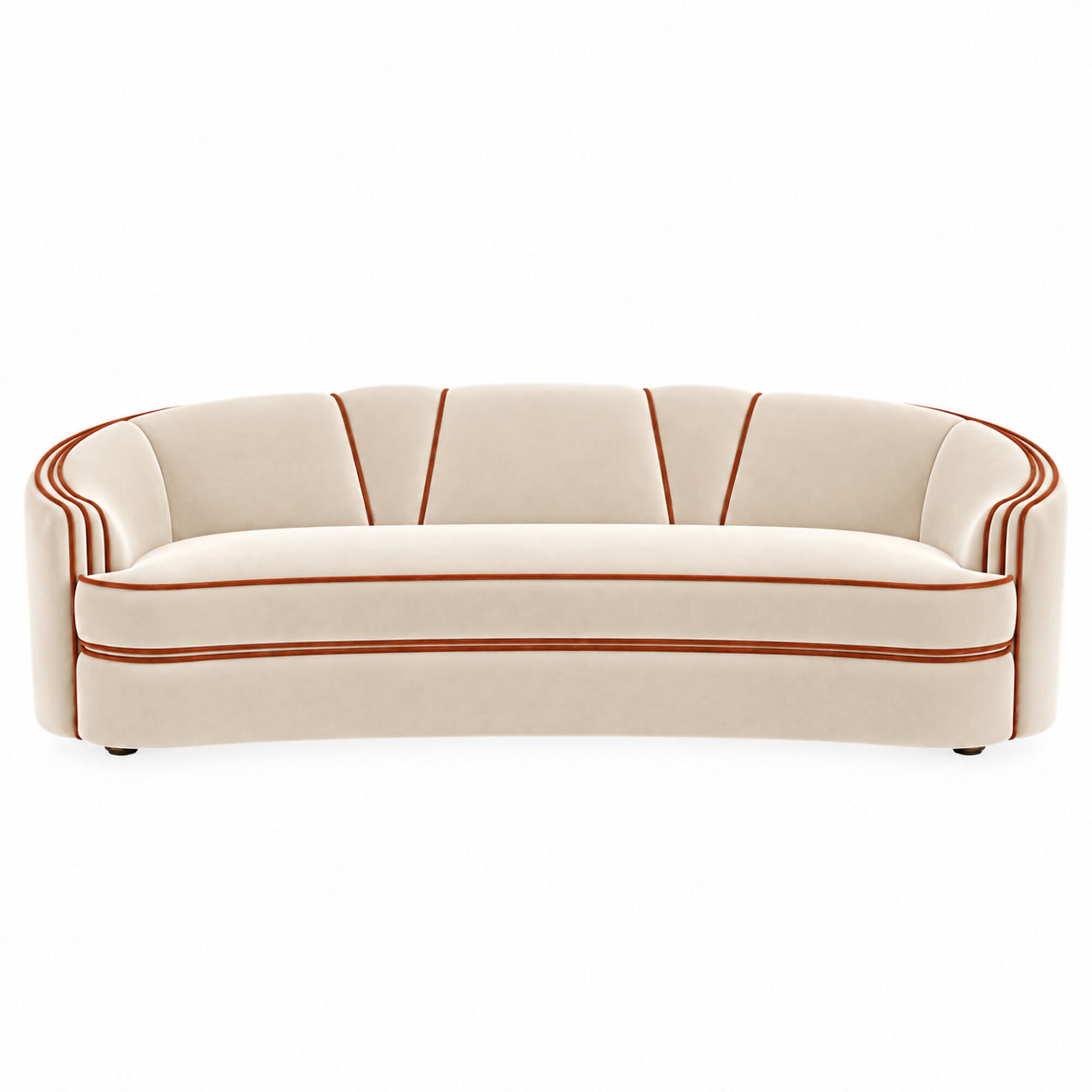 Park Avenue Sofa Cream with Terracotta Trim