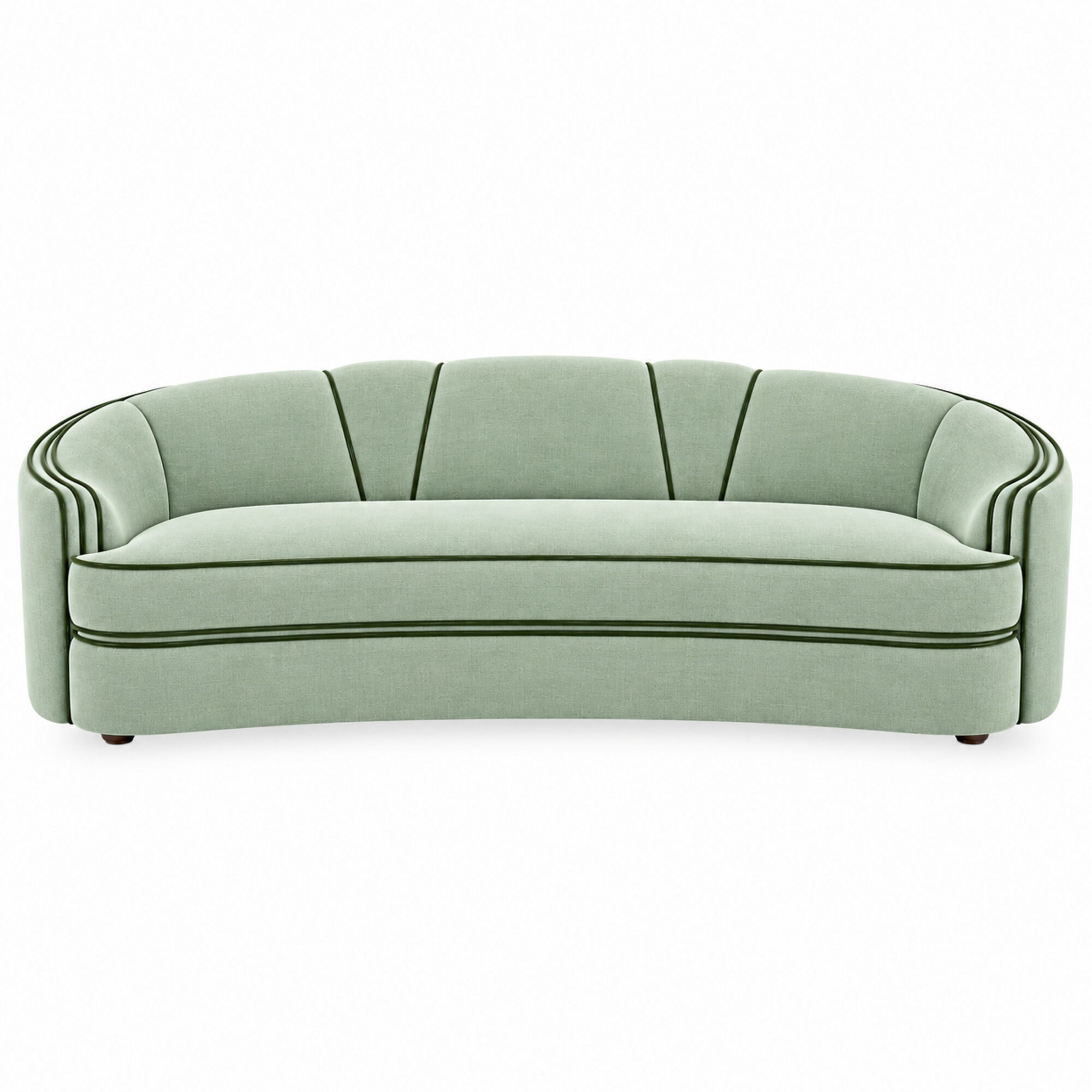 Park Avenue Sofa Mint Green with Dark Green Trim