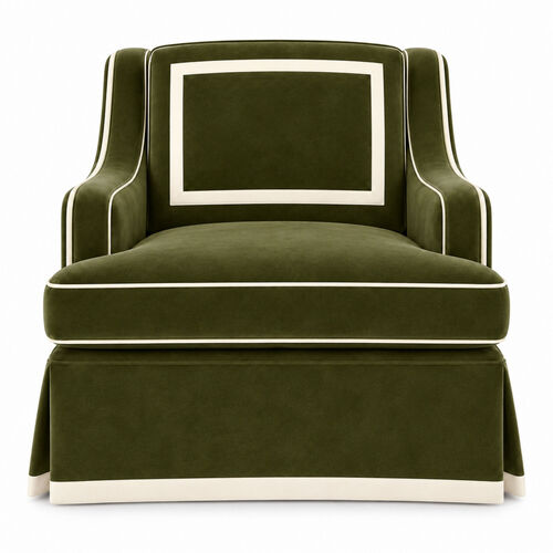 Château Arm Chair Olive Green White Trim