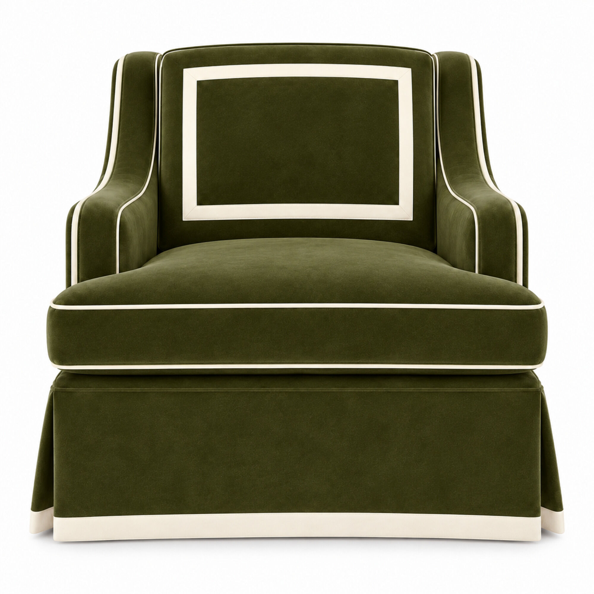 Château Arm Chair Olive Green White Trim