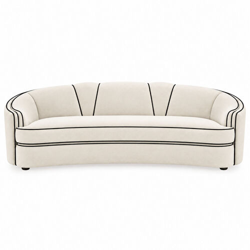Park Avenue Sofa White with Black Trim