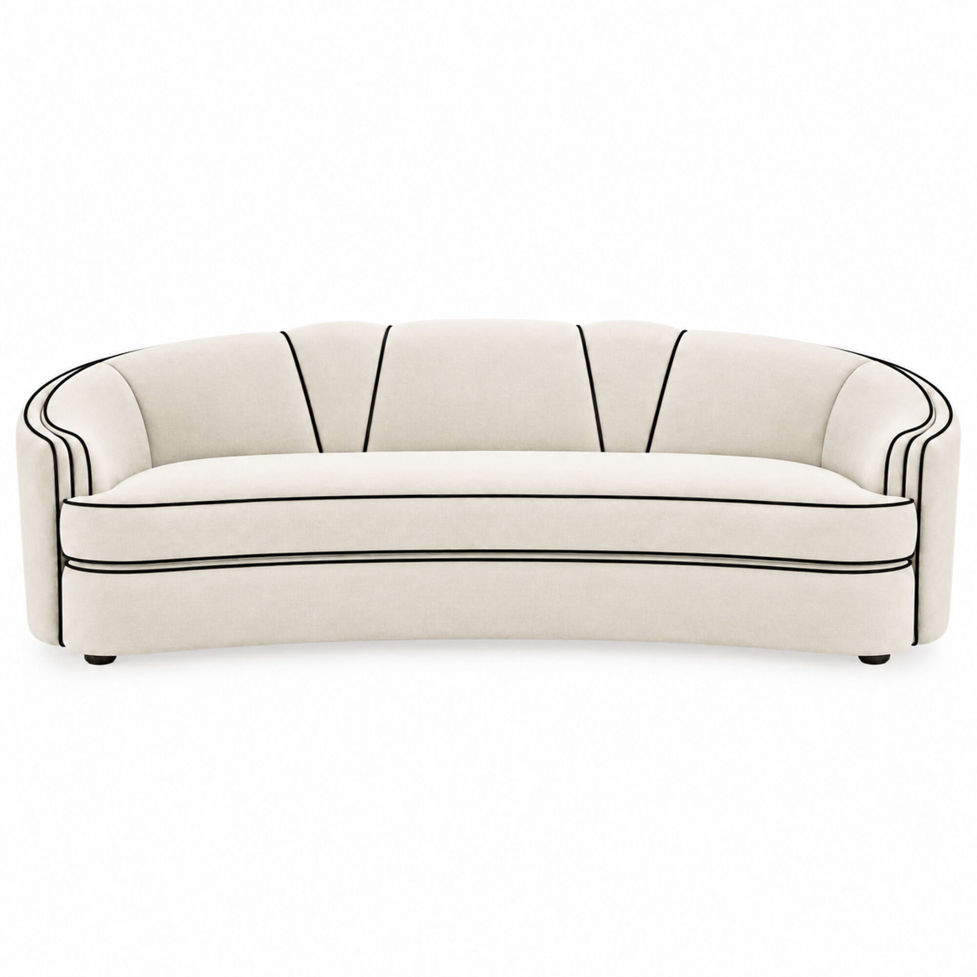 Park Avenue Sofa White with Black Trim
