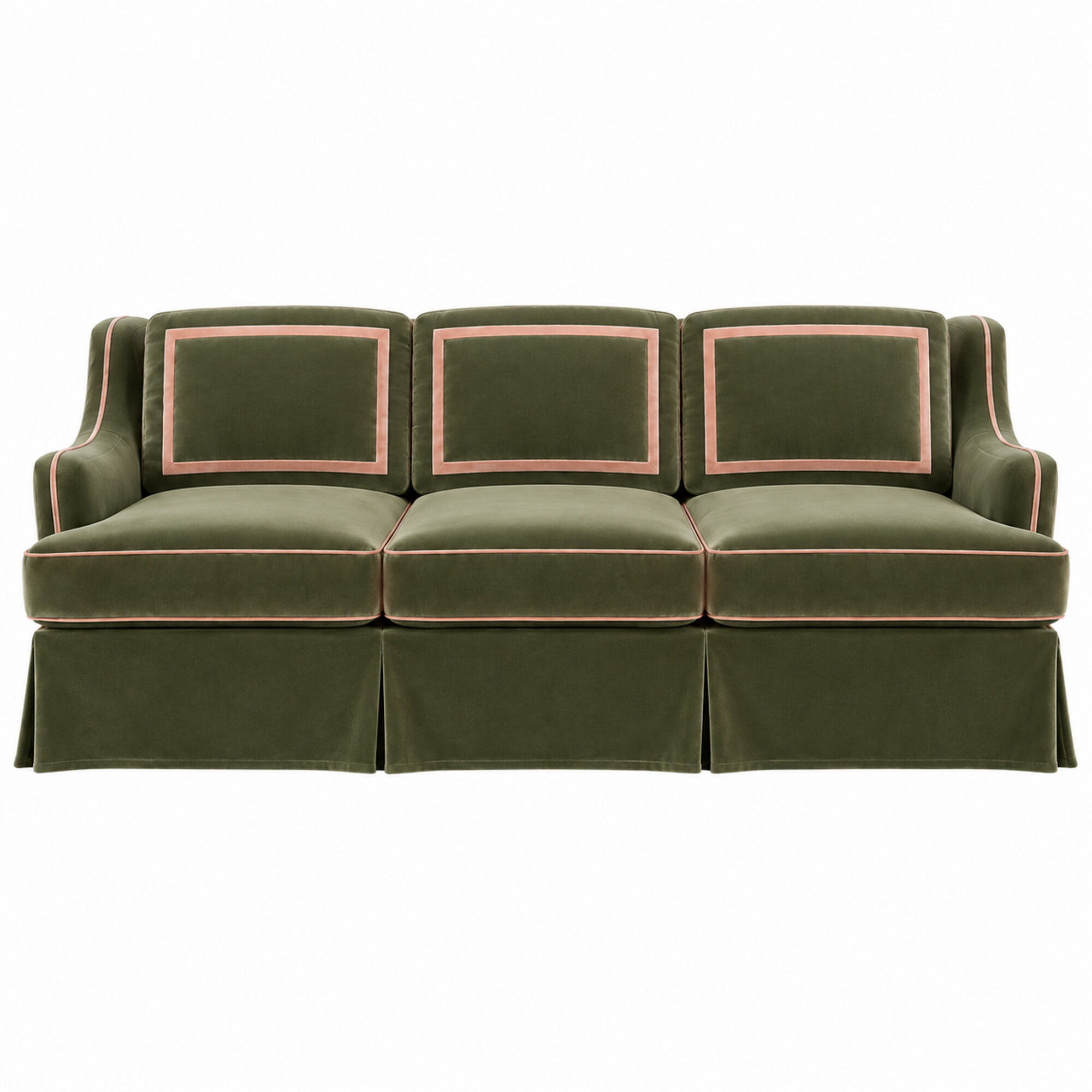 Château Sofa  Light Olive Blush Trim