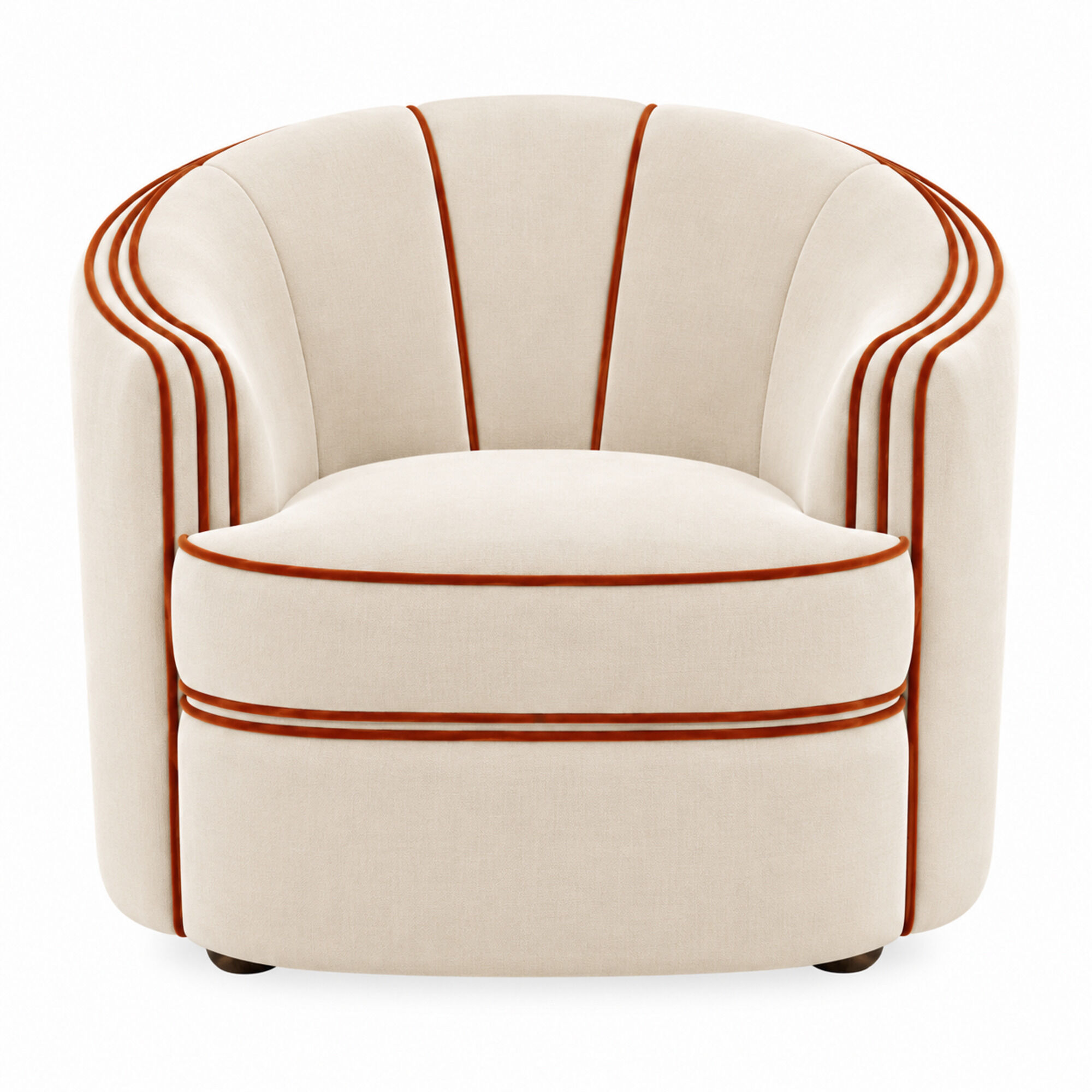 Park Avenue Chair Cream with Terracotta Trim