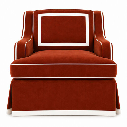 Château Arm Chair Burnt Orange White Trim