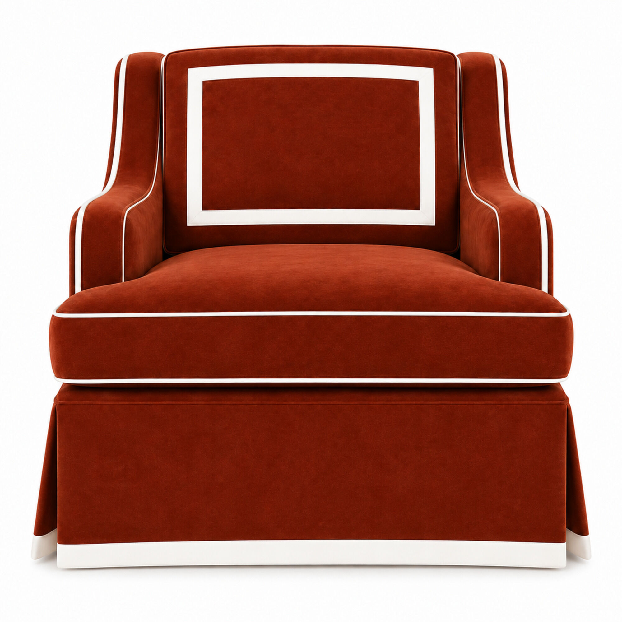 Château Arm Chair Burnt Orange White Trim