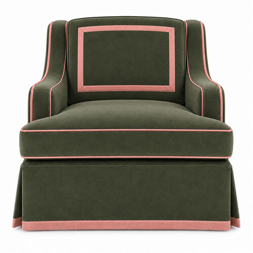 Château Arm Chair Light Olive Blush Trim