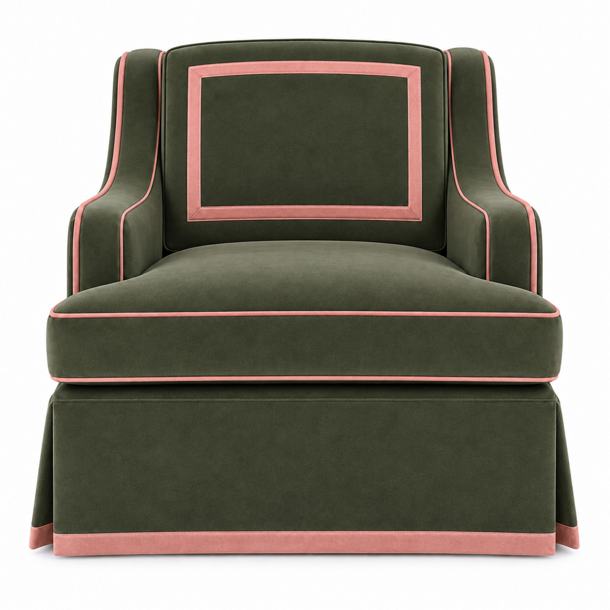 Château Arm Chair Light Olive Blush Trim