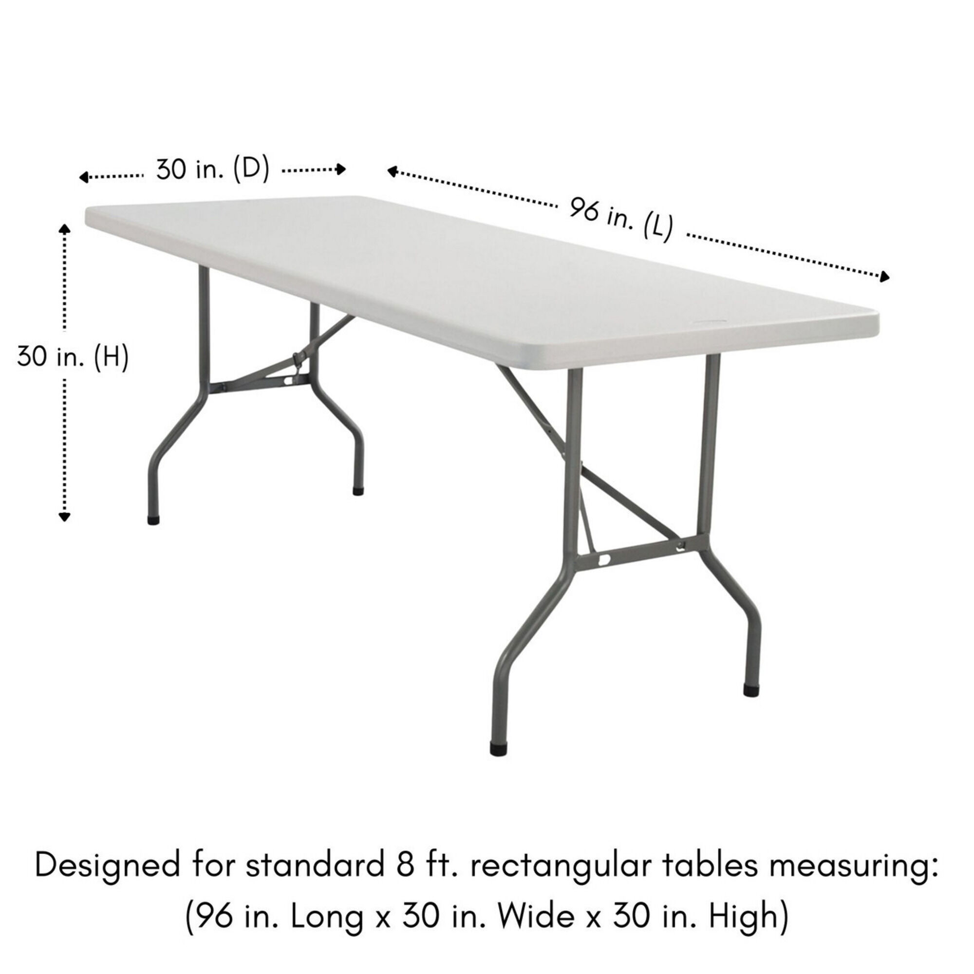 Rectangle table 8' x 30" - Fold in Half - 2