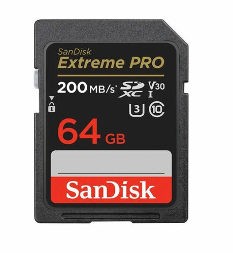SanDisk SDXC Extreme Pro 64GB 200MB/s UHS-I C10 V30 U3