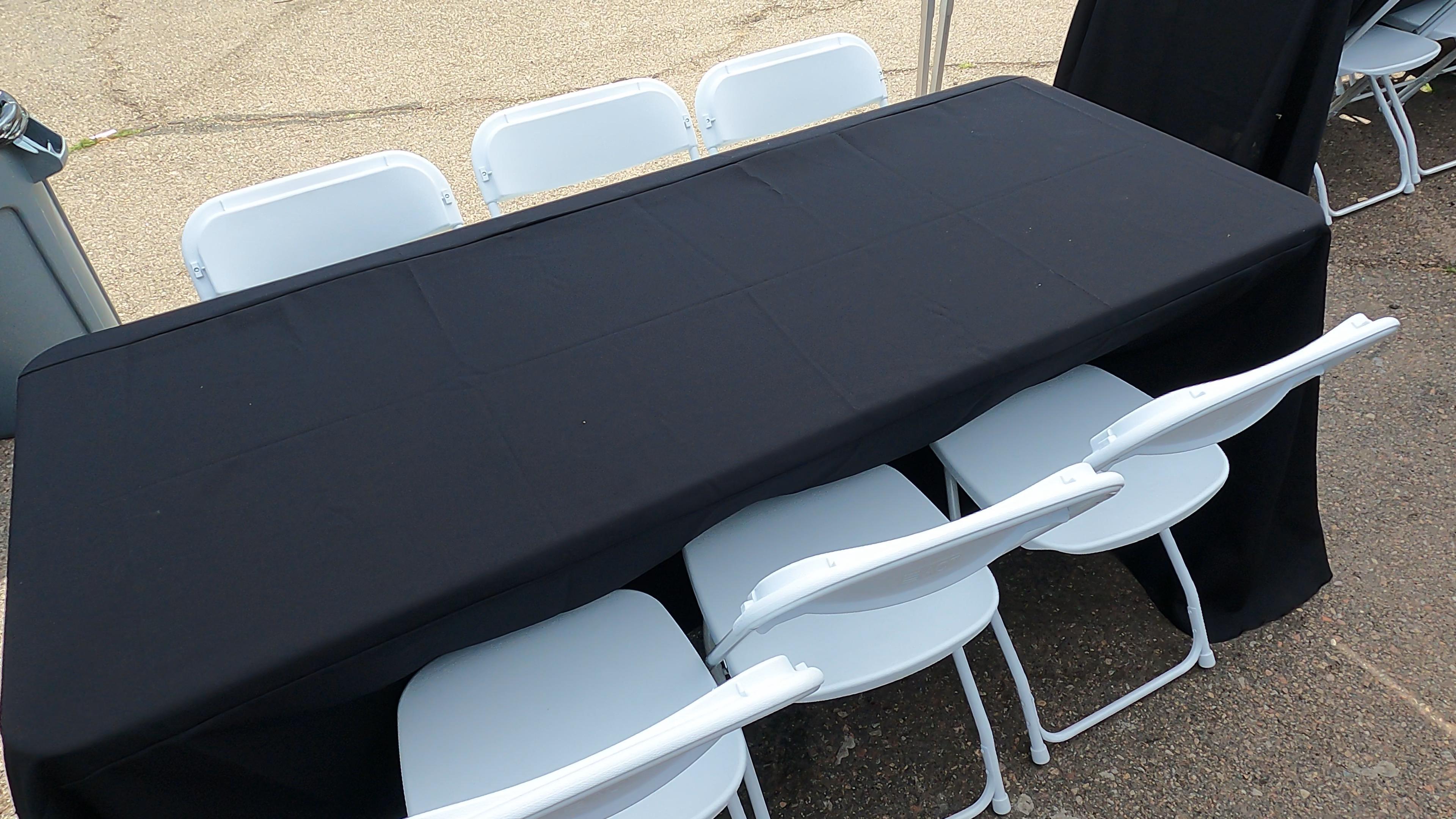 90x132 Black Rectangular Table Linen | Phoenix AZ | Party Rentals