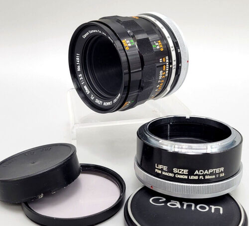 Canon nFD 50mm f/3.5 Macro w/ Life Size Adapter