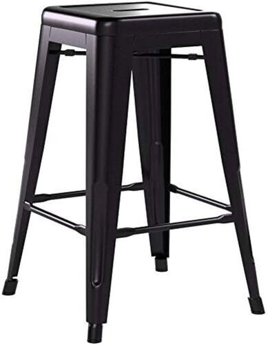 Tabouret de Bar Noire en Métal