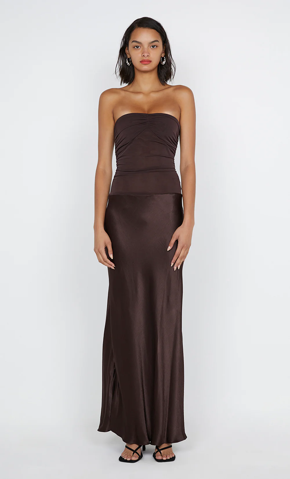 Dua Strapless Dress Dark Chocolate | By Tuesday Rentals Dua Strapless Dress Dark Chocolate | By Tuesday Rentals