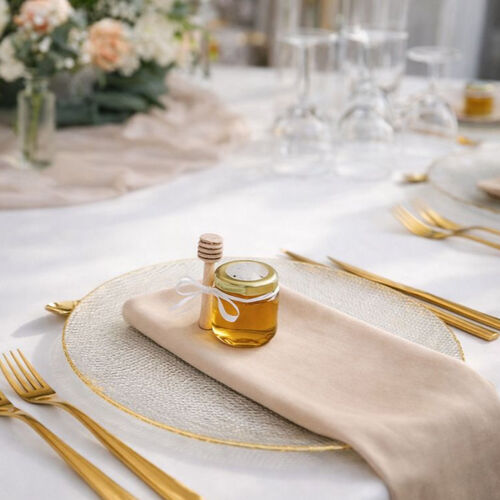 FuSenYuan Seihtuch Tischläufer 3,6 M + 10 Servietten – Rustikal Für Hochzeit & Babyparty Boho Tischläufer Seihtuch 3,6 M