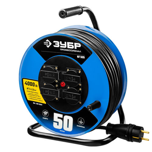 Катушка 4000ВТ 50М 4 розетки