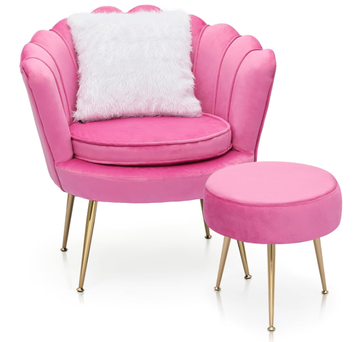 Rental - Kids Pink Accent Chair with Ottoman | Cobb Party Event Rentals ...