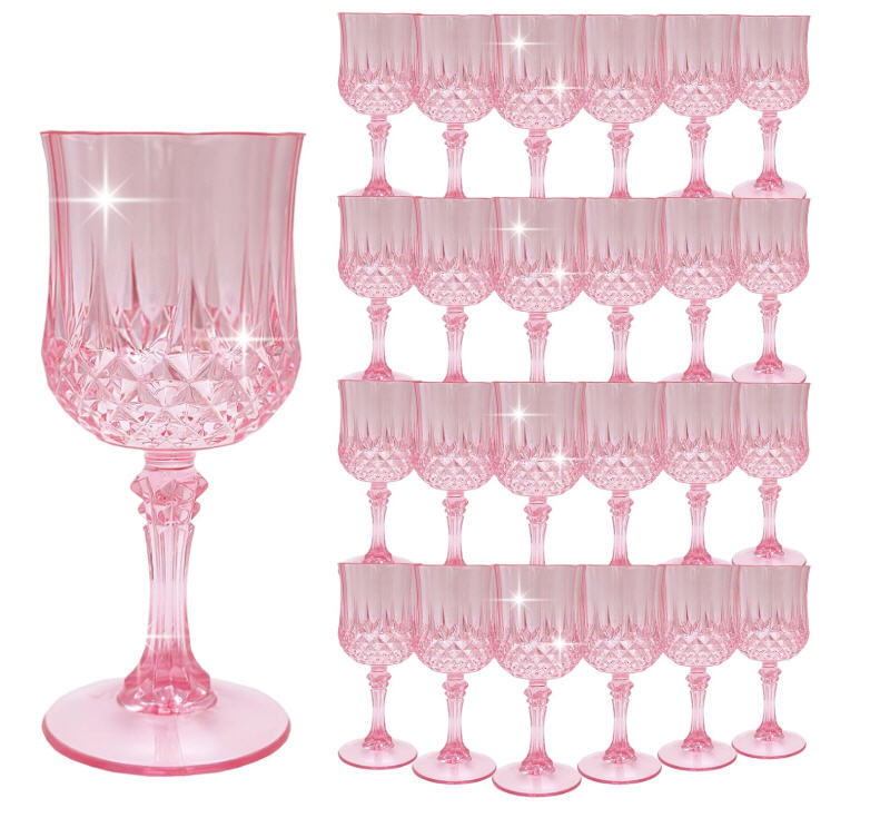 Party Rental - Set of 12 Acrylic Goblets Pink | Cobb Party Event ...
