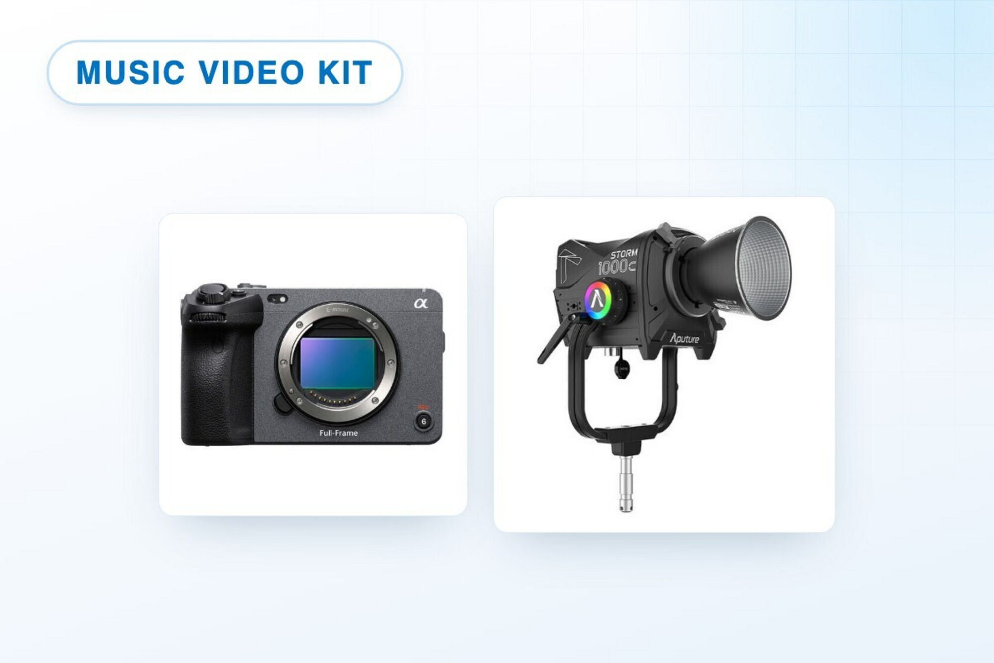Sony FX3 and Aputure Storm 1000c music video kit rental in Toronto