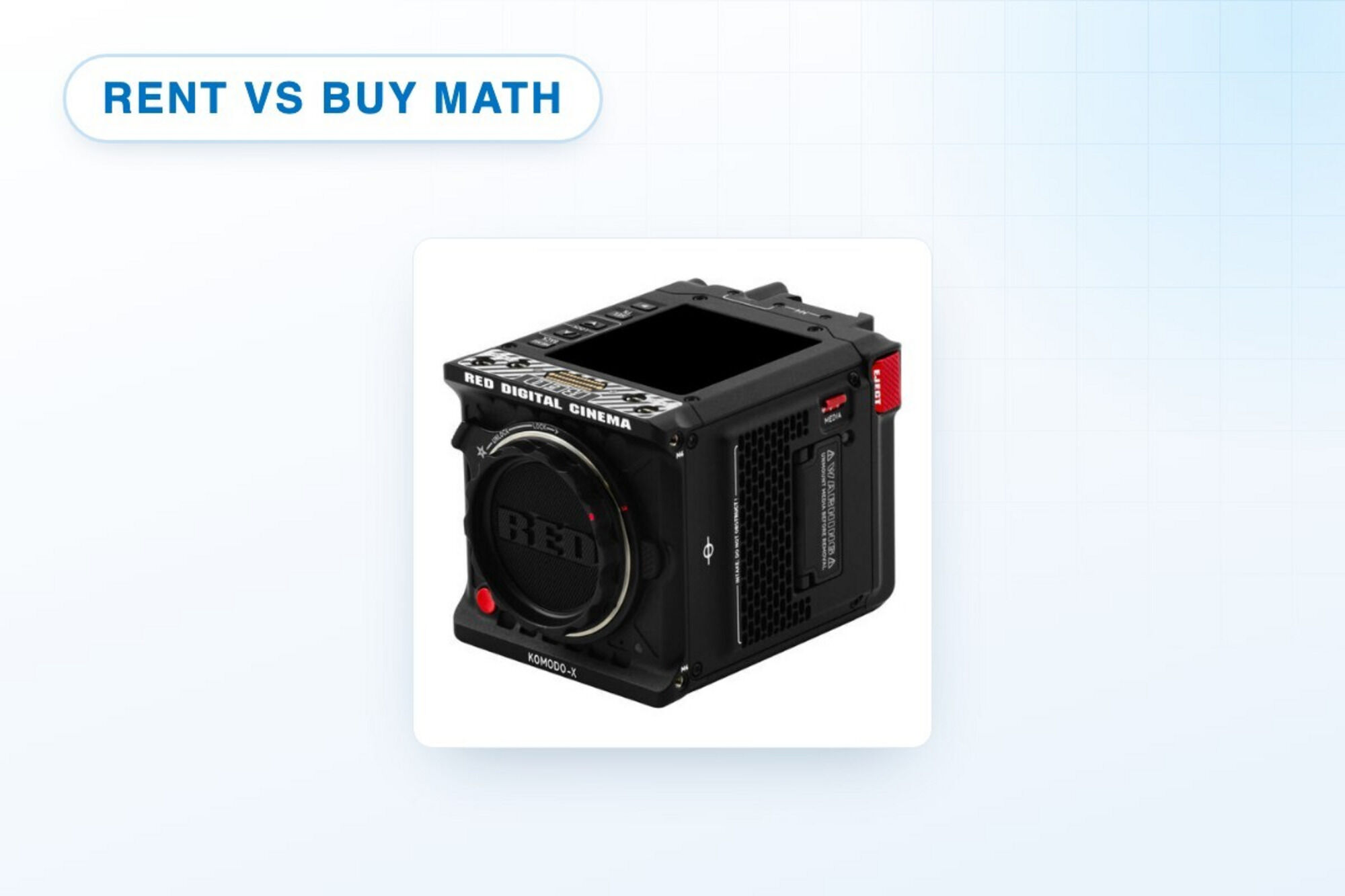 RED Komodo-X cinema camera, rent versus buy math