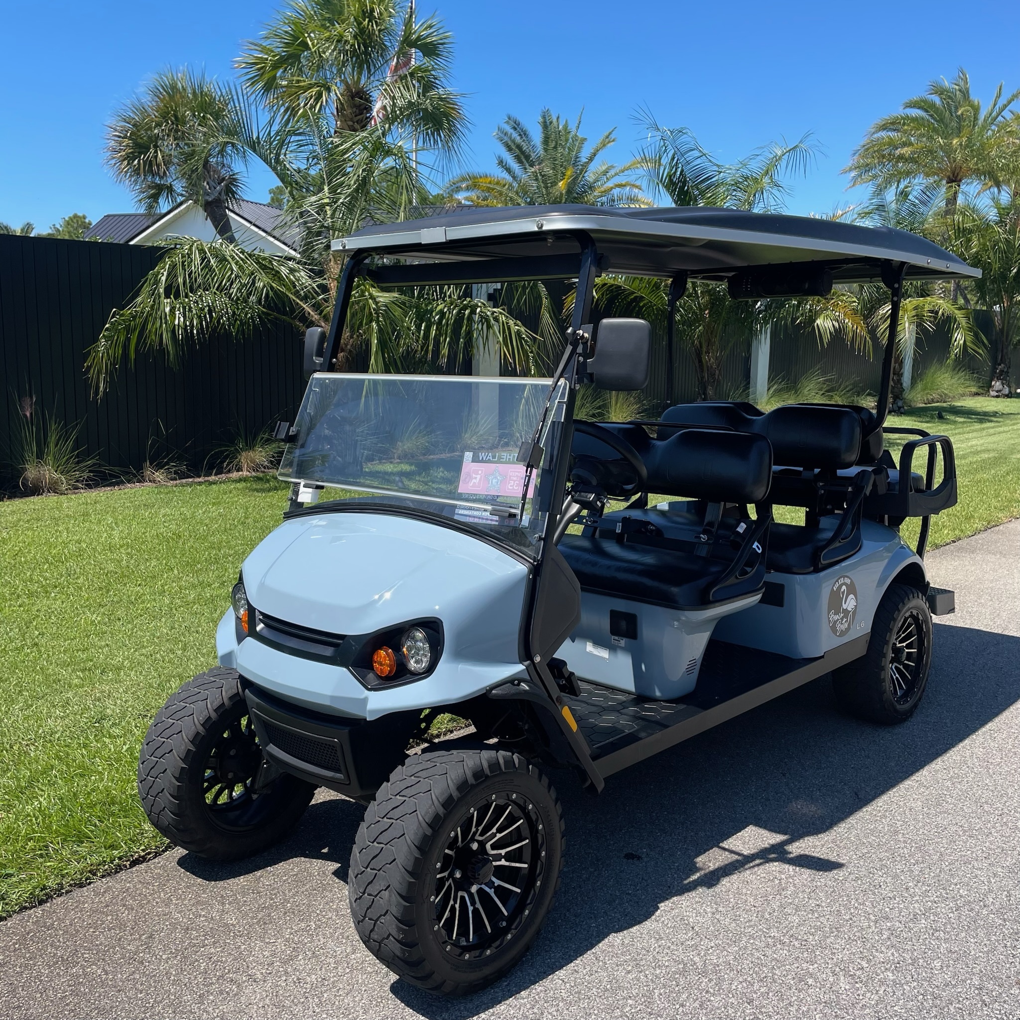 Lifted 6-seat gas golf cart rental