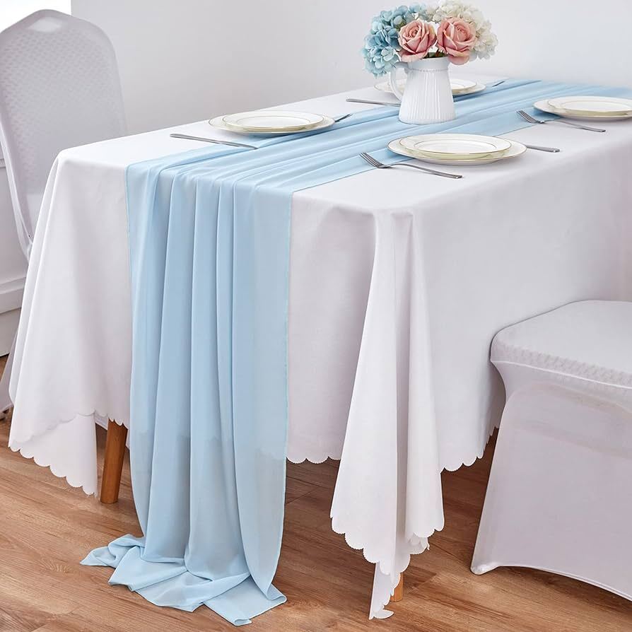 blue formal prom dresses Anaya So Soft Linen Table Runner in Chambray Blue at Nordstrom