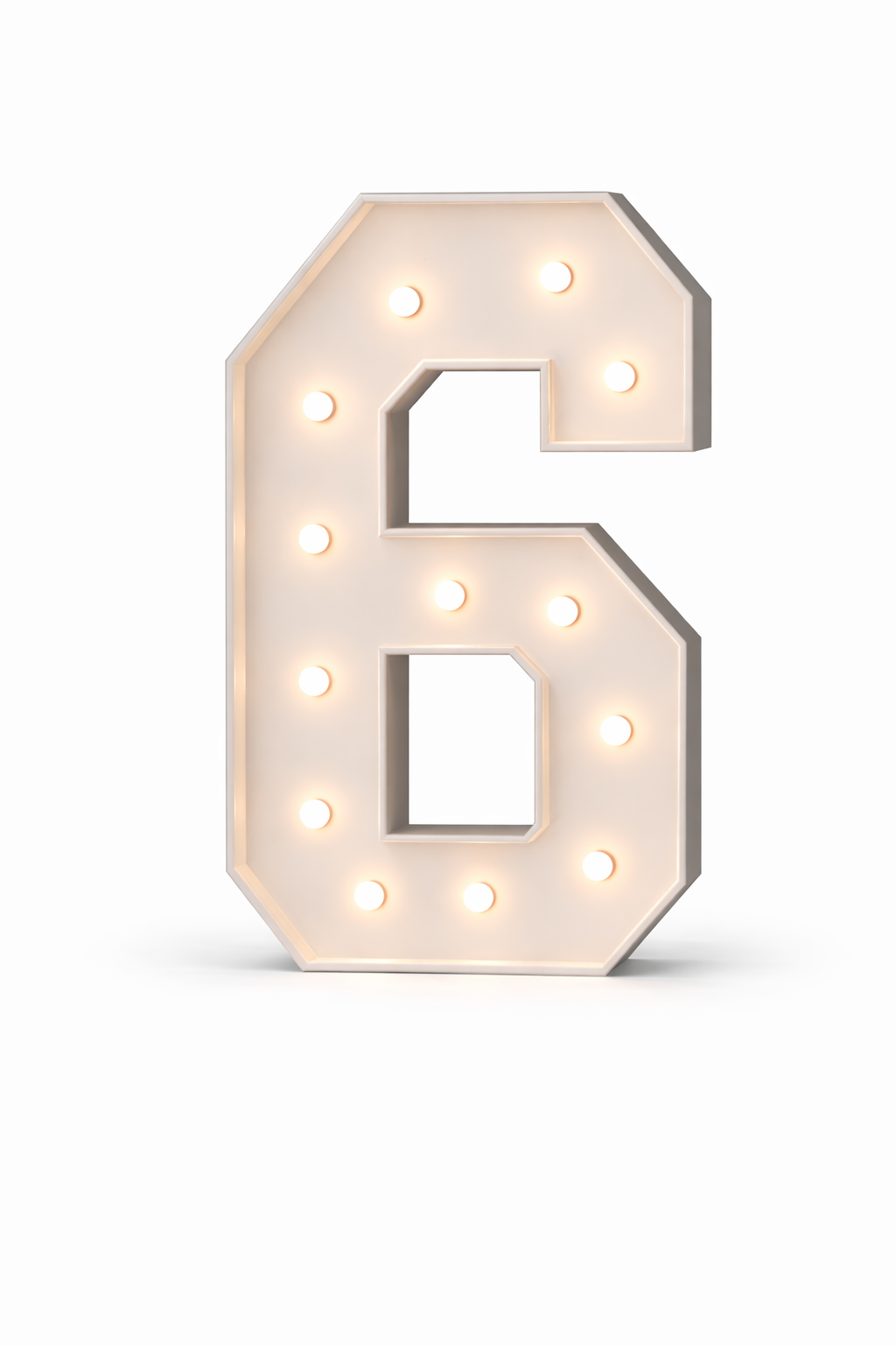 LED - High Quality Wood 1.2 meters high Number 6 White with remote ...