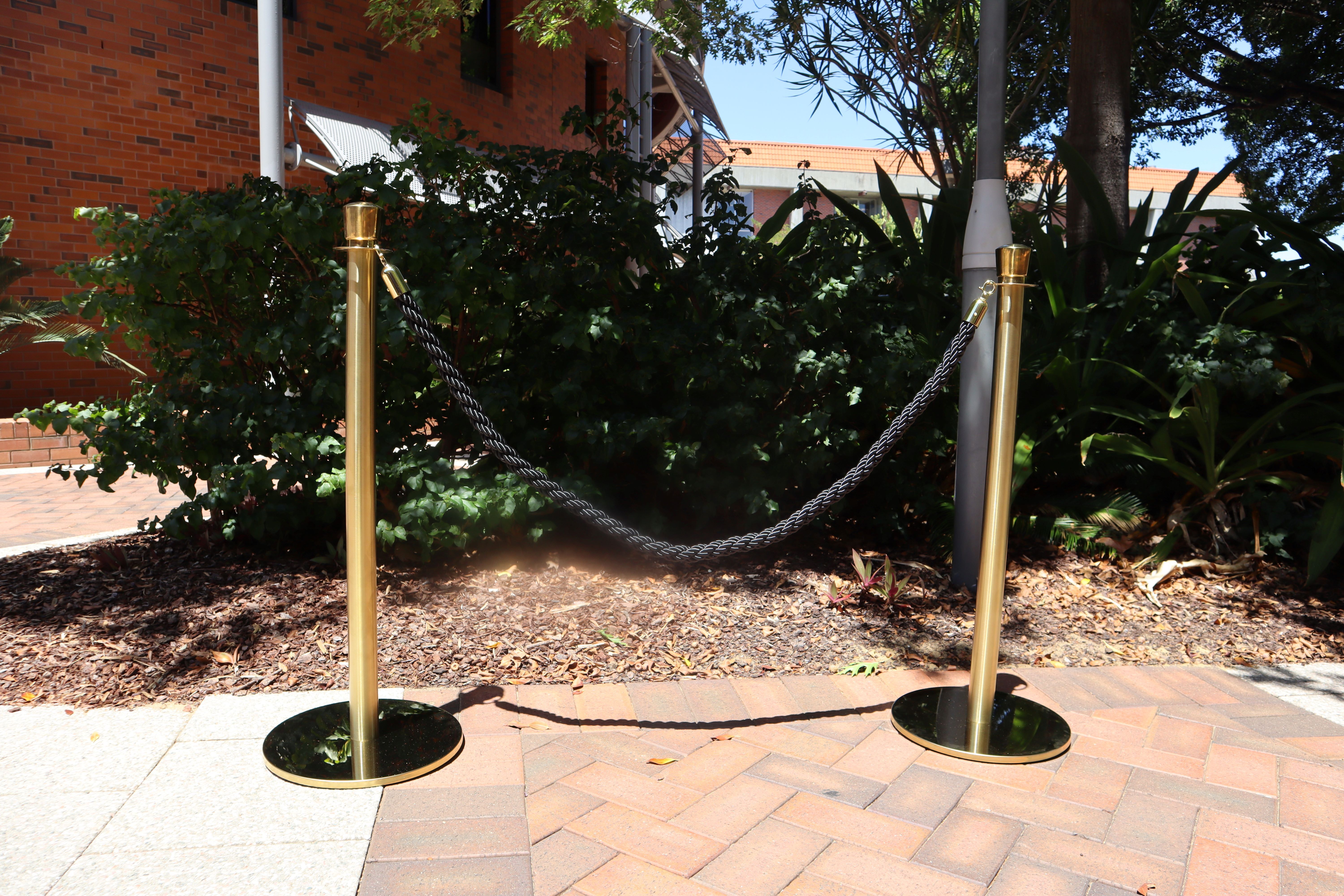 Gold Bollards + Rope (Set of 2) | Curtin University Events