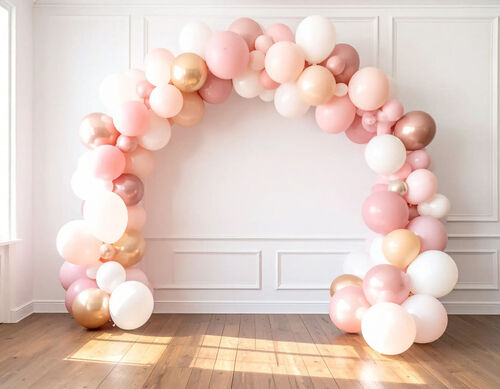 Blush balloon garland arch