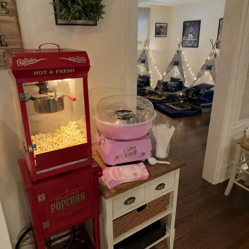 Sweet cart combo with cotton candy and popcorn