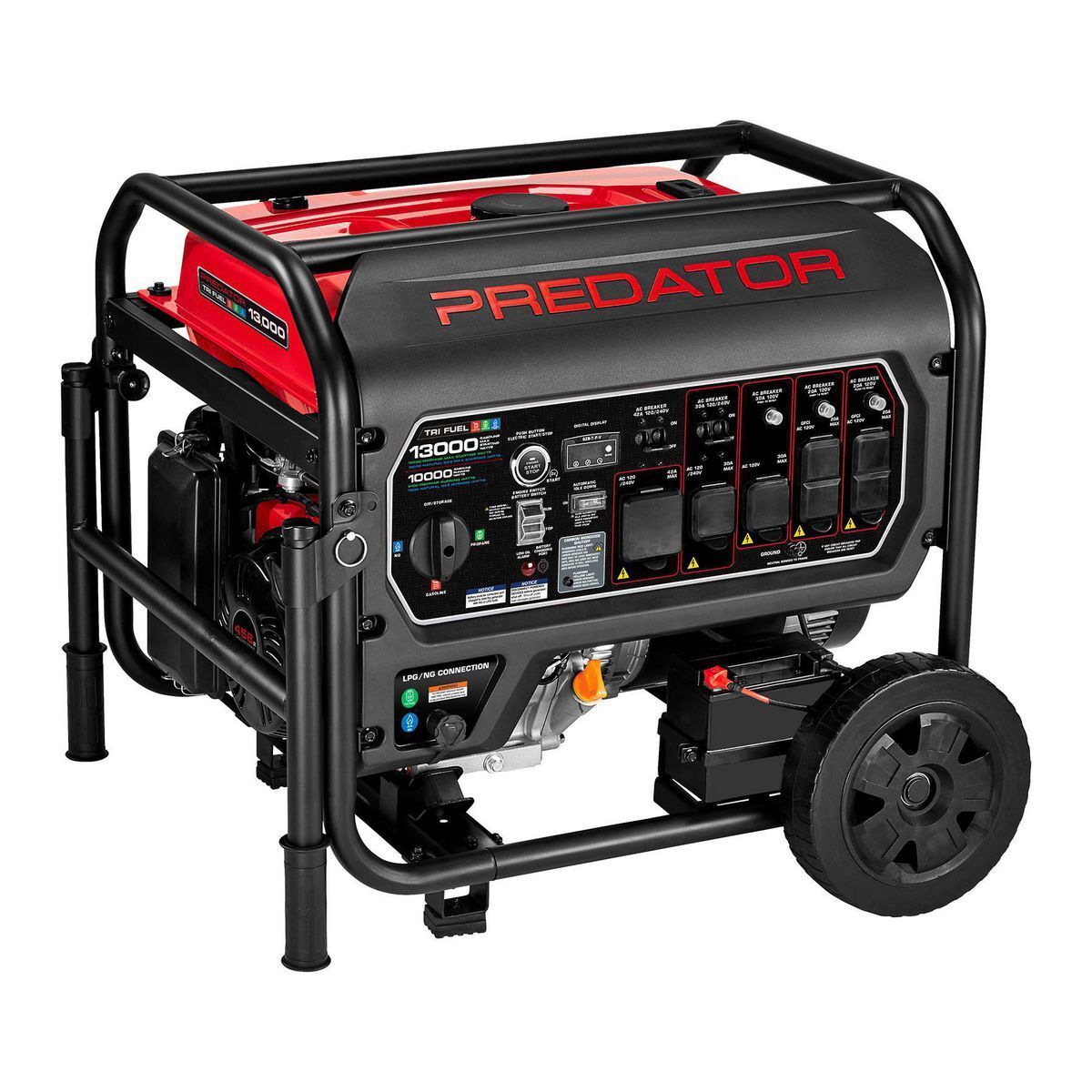 PREDATOR 13,000 Watt Tri-Fuel Portable Generator with Remote Start