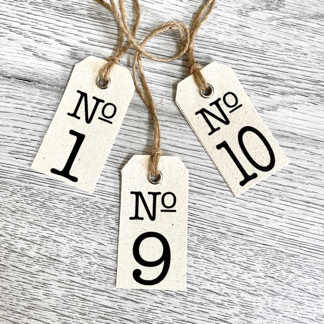 Canvas Tag Table Numbers | BOXWOOD EVENTS LTD.