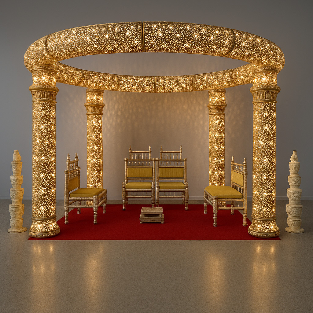 Grand Mandap Gold Mandap | Getzhire - Party Hire Equipment Perth, Catering and Wedding