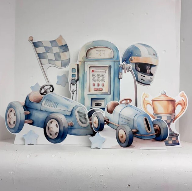 Blue Race Car Themed Foam Prop Hire | Luxury Wedding Styling Bristol ...